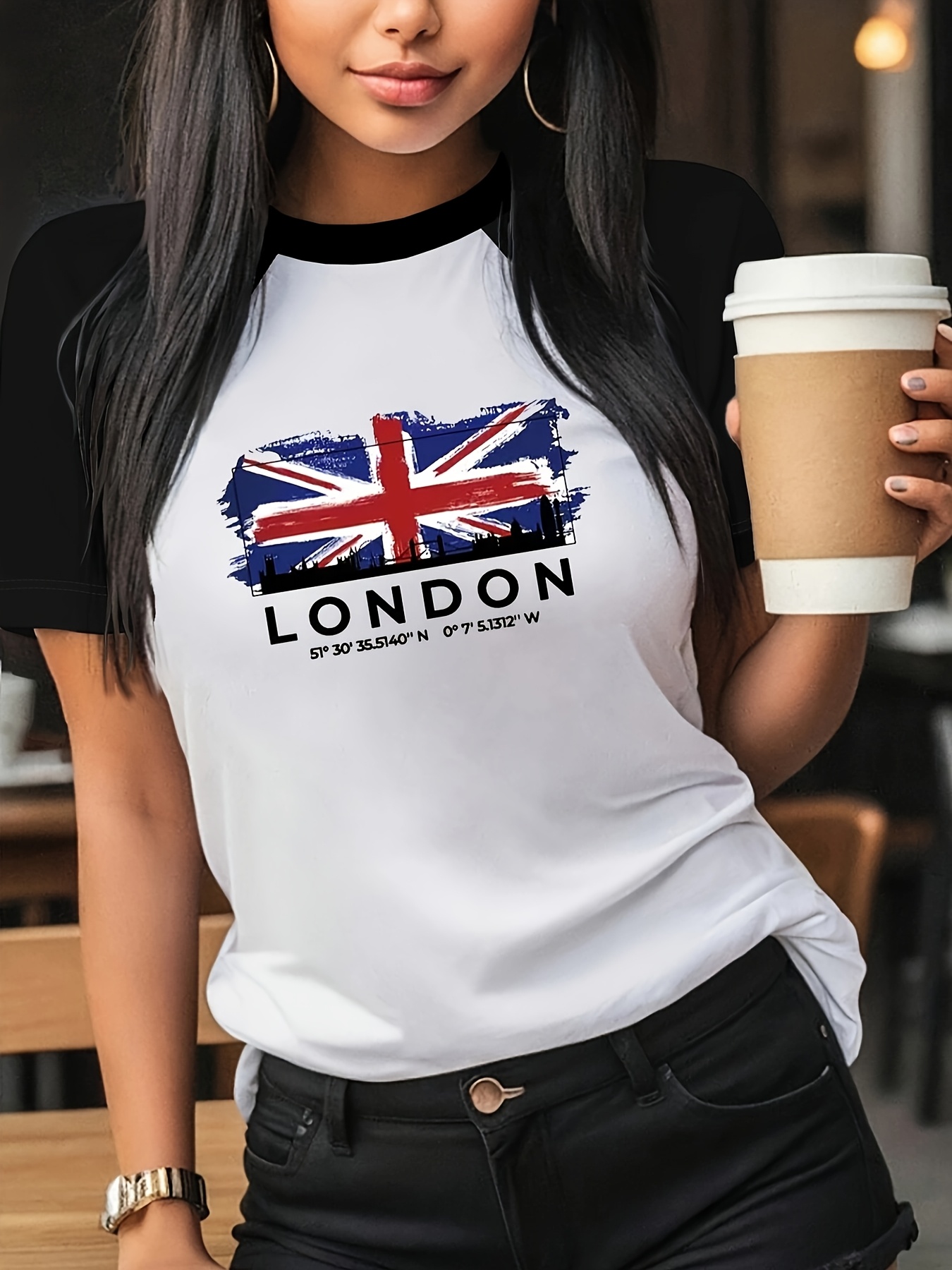 Summer Clothing London - LONDON Grafik Baskılı Tişört Kısa Kollu