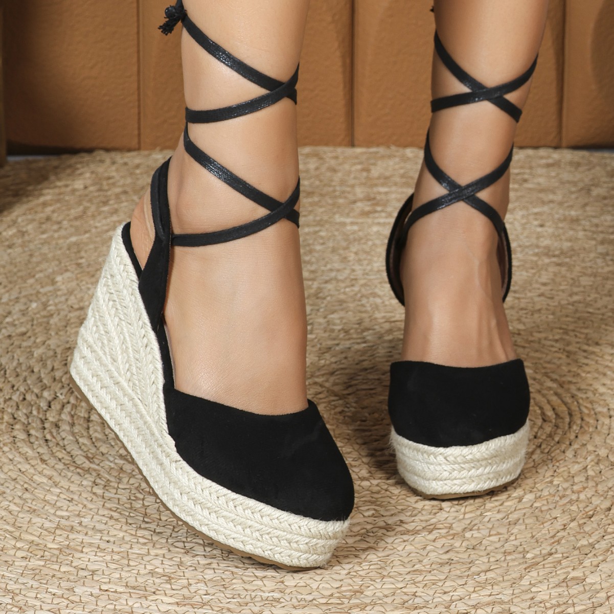 Espadrille Sandal Women - Kadın Espadrille Ayak Bileği Kayışı Sandalet