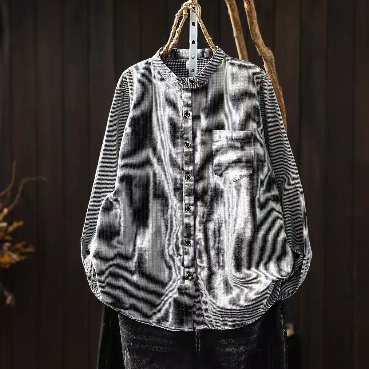 Summer Clothing For 60 Year Old Woman - Kadınlar için Pamuk İplikten Dikilmiş Gömlek