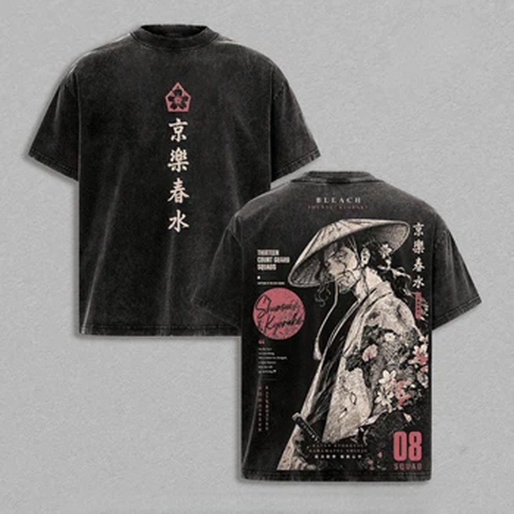 Summer Clothing Vintage - Kyoraku Shunsui Anime BLEACH Tişörtü Vintage
