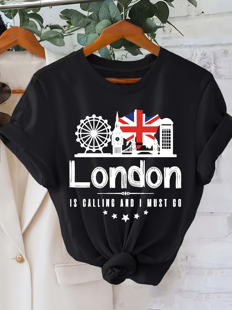 Londra Yazılı Baskılı Kadın Ti - Summer Clothing London incelemesi ve fiyatı