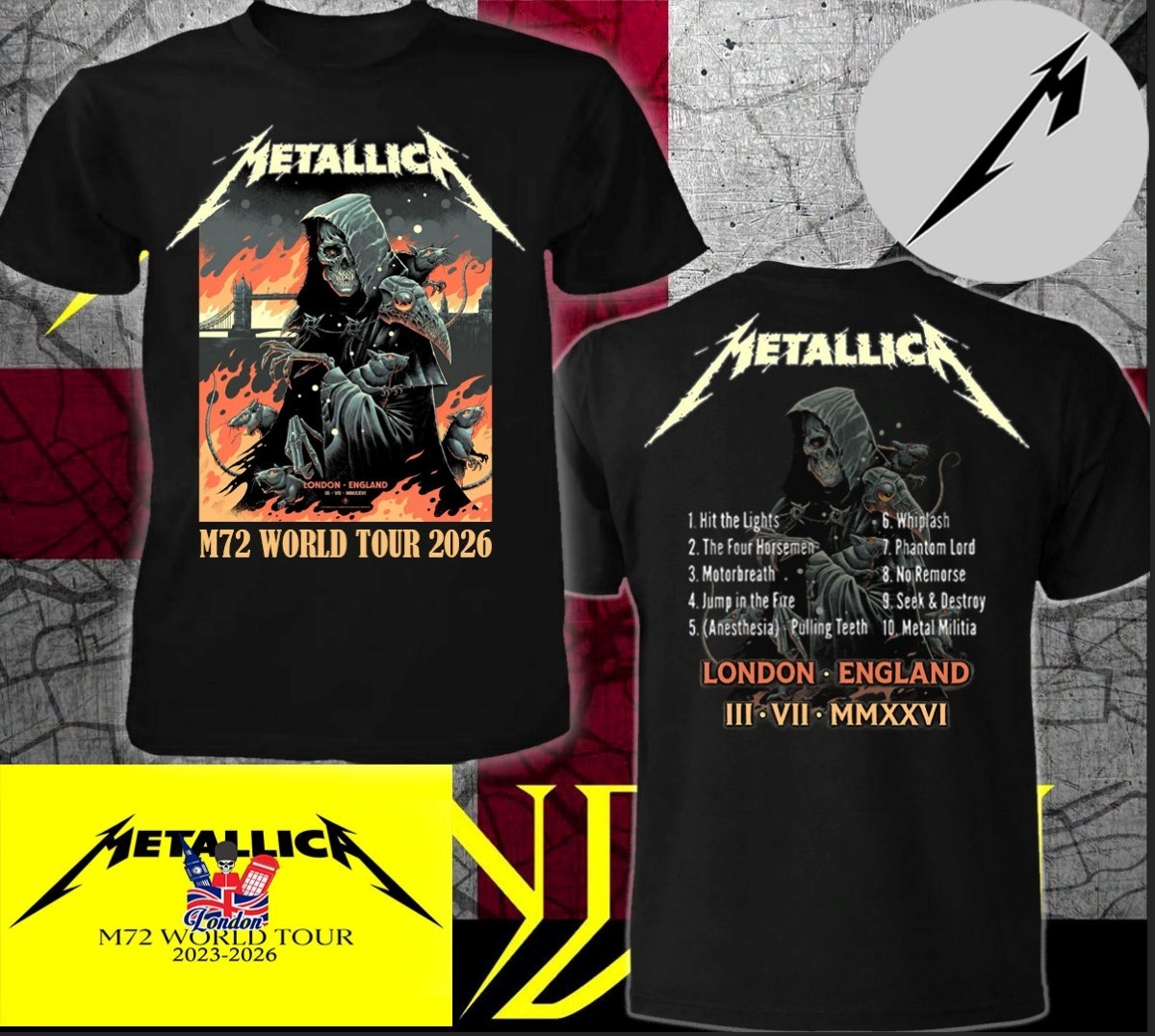 Metallica M72 Dünya Turu 2026  - Summer Clothing London incelemesi ve fiyatı