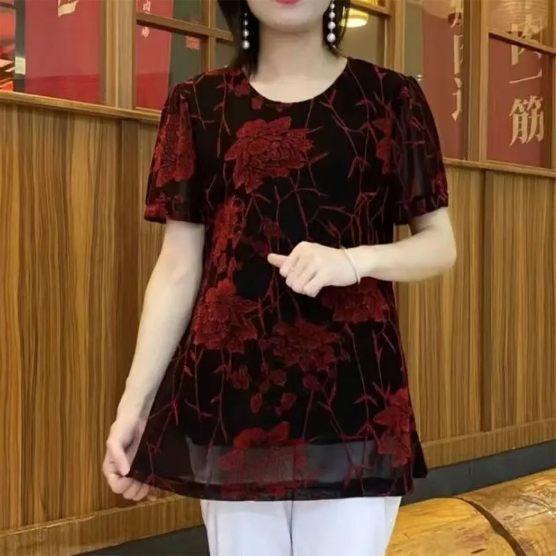 Yeni çiçek parlak ipek tül kaz - Summer Clothing For 60 Year Old Woman incelemesi ve fiyatı