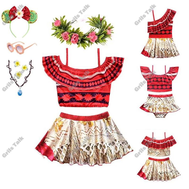 Yaz Peri Prenses Moana Cosplay - Summer Clothing Set For Girls incelemesi ve fiyatı